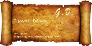 Gyovai Dénes névjegykártya